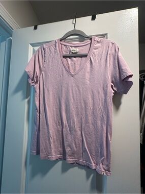 Pact Short Sleeve V-Neck Tee in Light Lavender